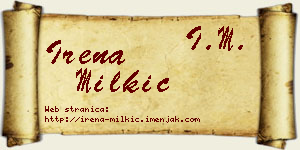 Irena Milkić vizit kartica